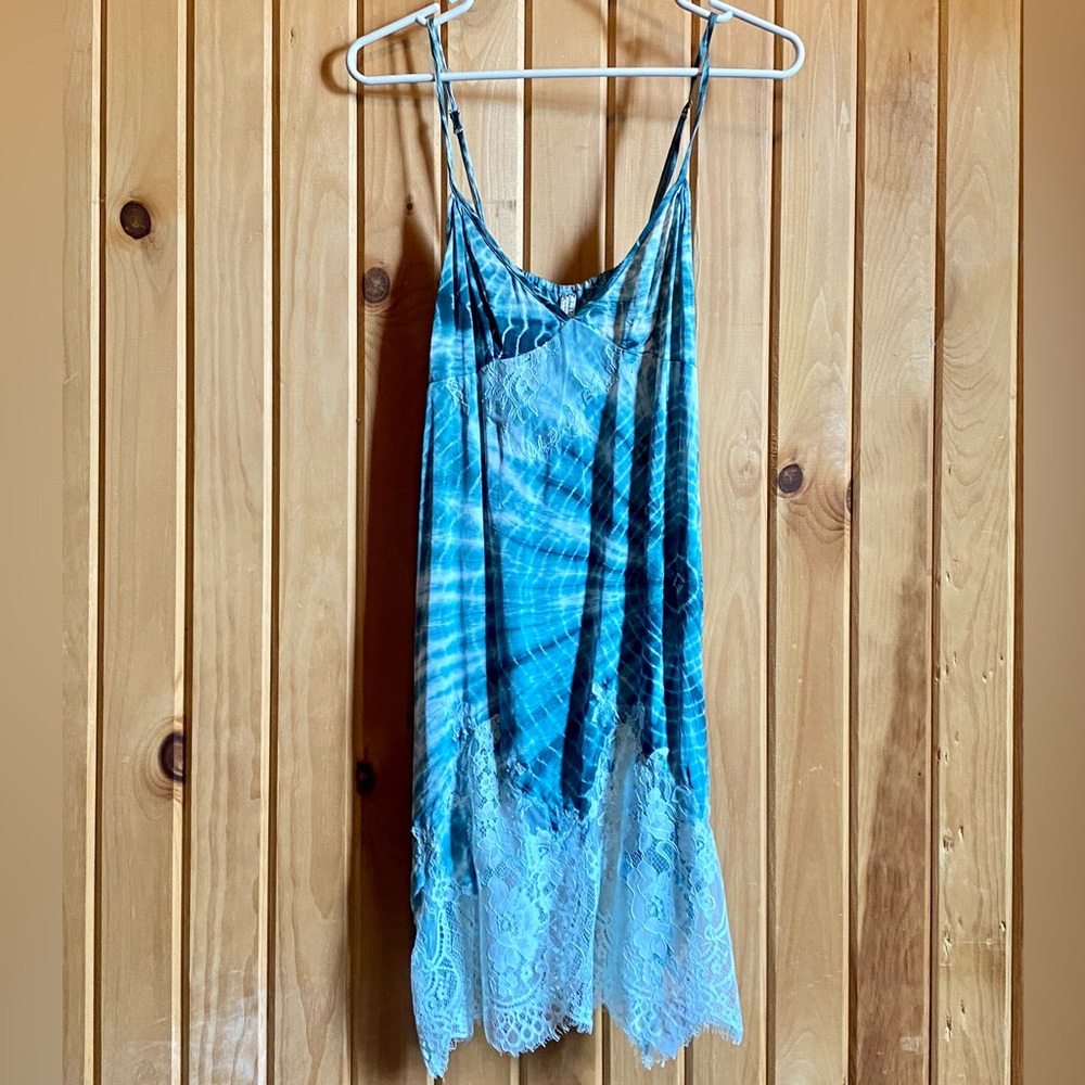 Intimately FP Blue Tie-Dye Lace Dress